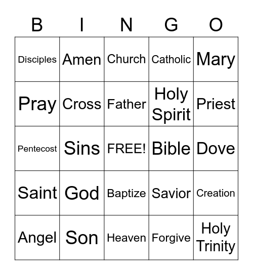 Religion words Bingo Card