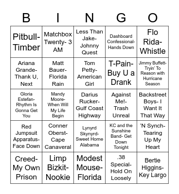 Total-Quiz.com Presents Radio Bingo: The Sunshine State Bingo Card