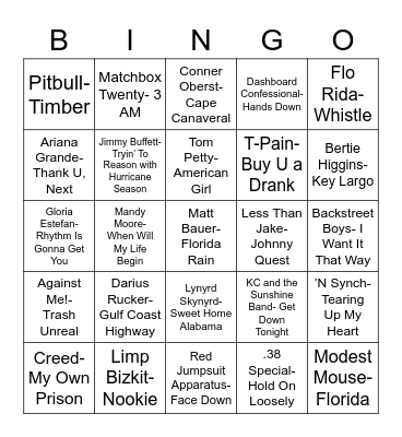 Total-Quiz.com Presents Radio Bingo: The Sunshine State Bingo Card