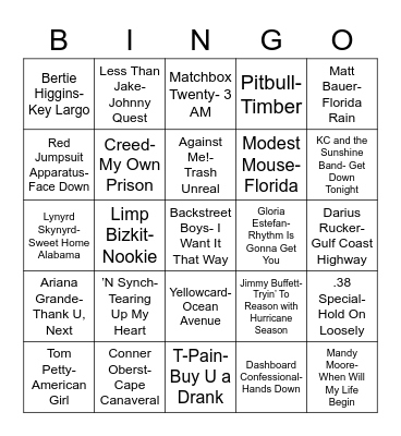 Total-Quiz.com Presents Radio Bingo: The Sunshine State Bingo Card