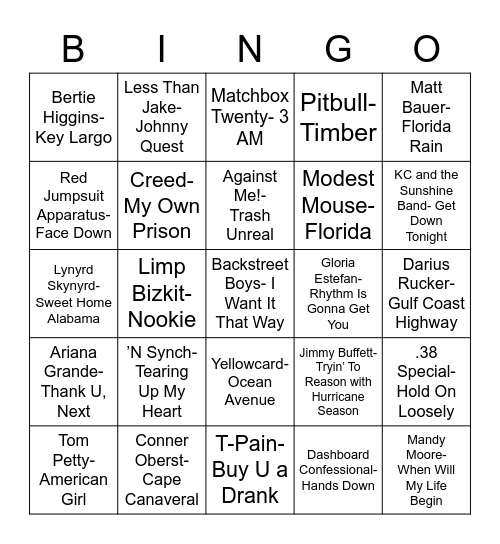 Total-Quiz.com Presents Radio Bingo: The Sunshine State Bingo Card