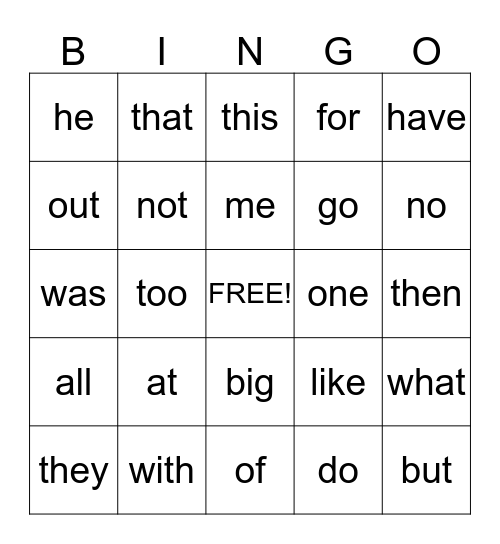 Sight Word Bingo: List 3 and 4 Bingo Card