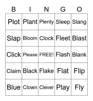 Phonics - Initial Blend Bingo! Bingo Card