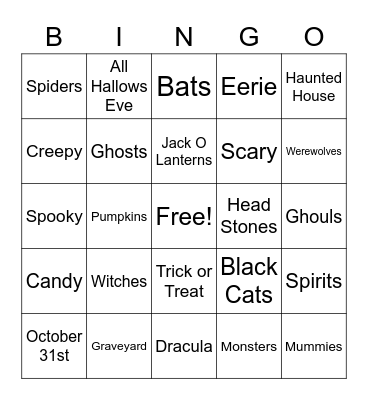 Halloween Bingo Card