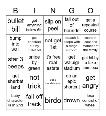 MAYRO KRATT WEE WEE Bingo Card