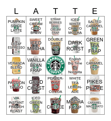 STARBUCKS BINGO NIGHT Bingo Card