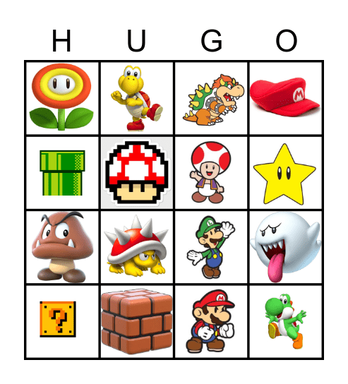 Hugo Mario-Bingo Card