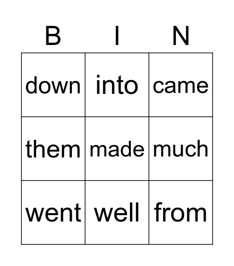 BINGO! Orange Magic Words, Orange Words Bingo, Sight Words 5 Bingo Card