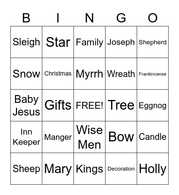 CHRISTMAS BINGO Card