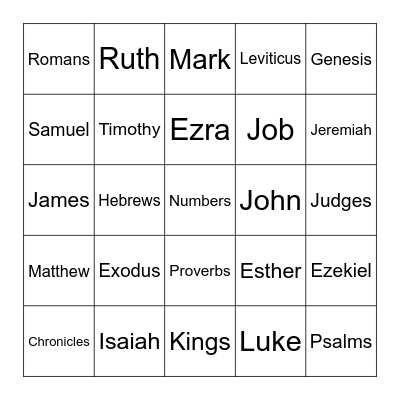 Bible Bingo Card