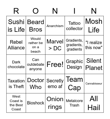 RONIN BINGO Card
