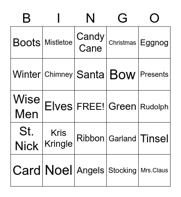 Christmas Bingo Card