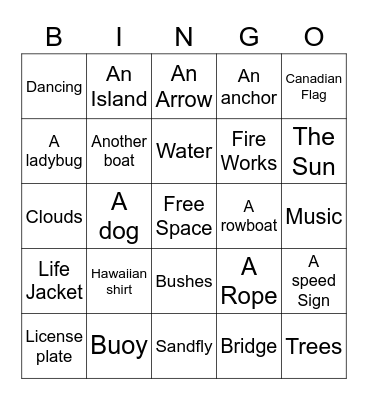 Boating BINGO Card