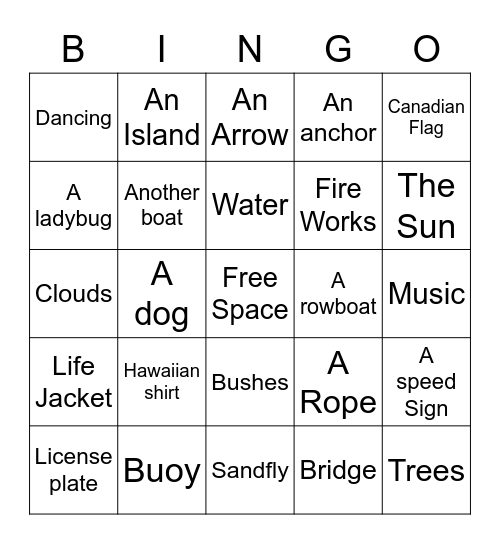 Boating BINGO Card