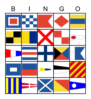 International Code Flags - Name to Flag: Bingo Card Bingo Card