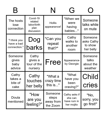 BABY SHOWER BINGO Card