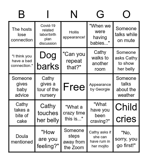 BABY SHOWER BINGO Card