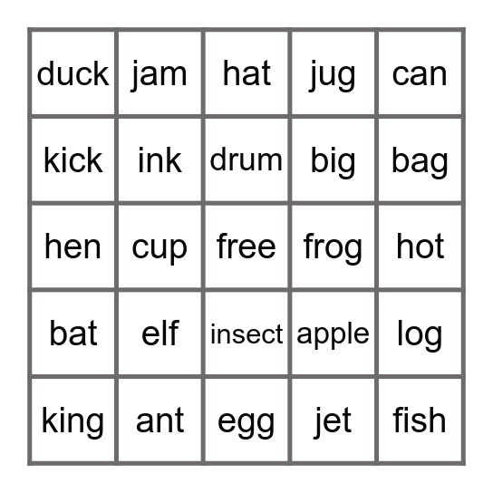 Alphabet Bingo Card