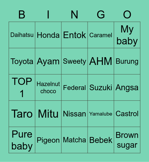 Minseo's bingo Card