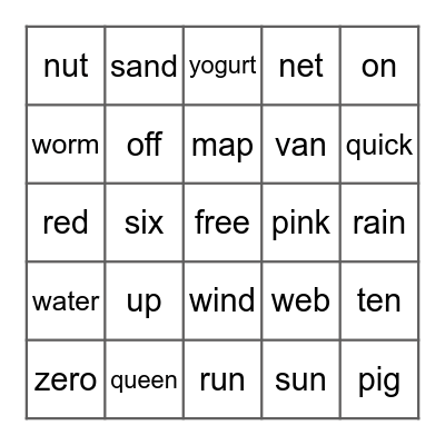 Alphabet Bingo #2 Bingo Card