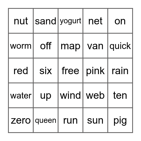 Alphabet Bingo #2 Bingo Card