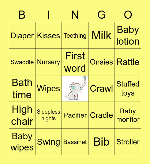 Baby bingo Card