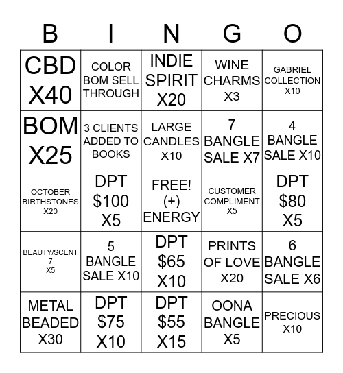 OCTOBER WEEK THREE!! KILL IT!! :) Bingo Card