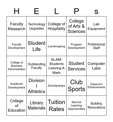 The Niagara Fund Bingo Card