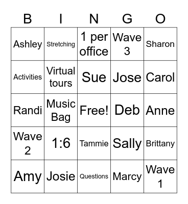 August 3 Bingo Card