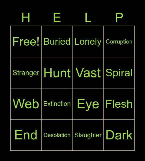 TMA Apocalypse Bingo Card