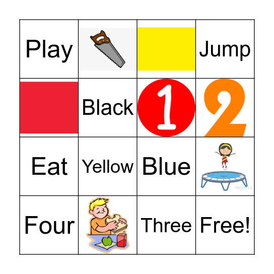 Pre-K and Kindergarten Dolch Bingo Card