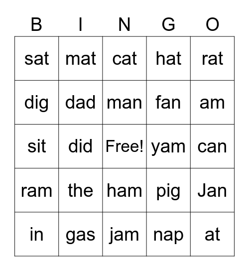 Emerson's All About Reading Bingo Card