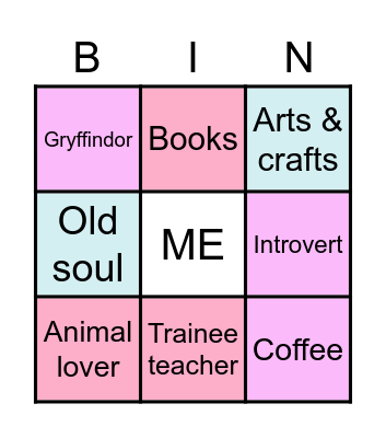 GET TO KNOW ME Bingo Card