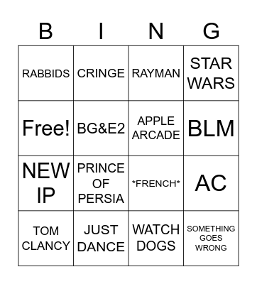 Ubisoft  Bingo Card