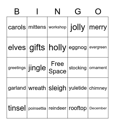 Christmas Bingo Card