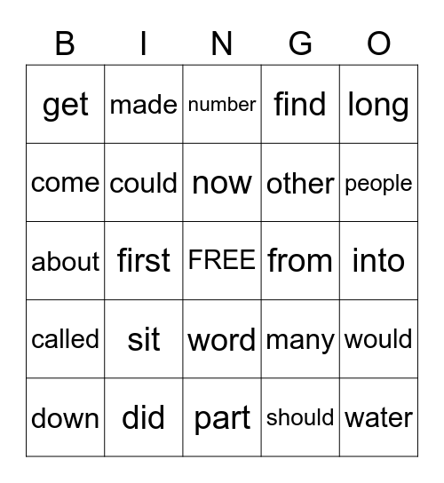 Star Words Bingo (4) Bingo Card