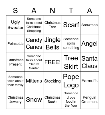 Christmas Bingo Card