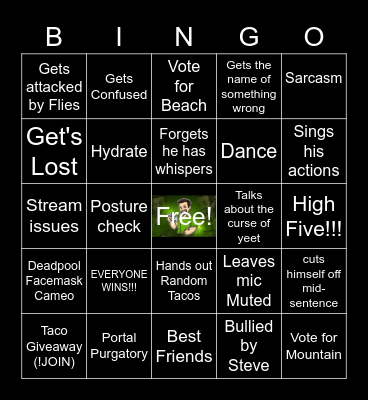 DadPoolTV Bingo Card