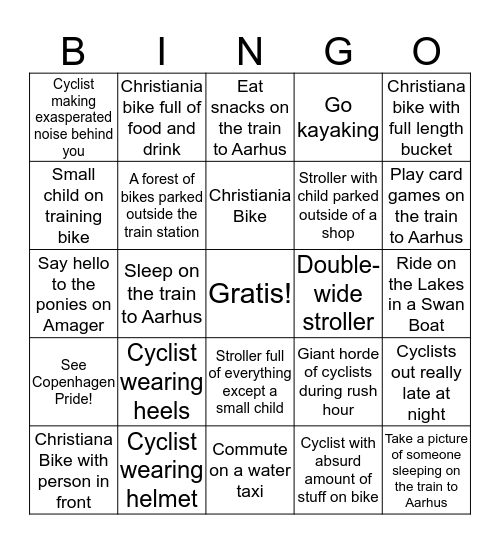 Bicycles and Things with Wheels  Bingo Card