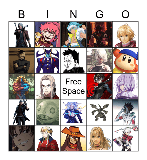 Favorite Male Video Game Character, Favorite Character Bingo Card