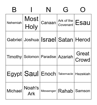 Bible BINGO Card