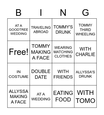 Fan Favourites Bingo Card