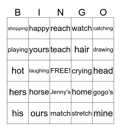 Review Time Bingo Card