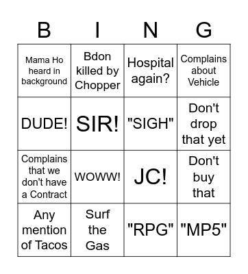 BSF BINGO Card