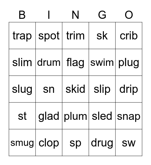 CCVC Wheel Decide Bingo Card