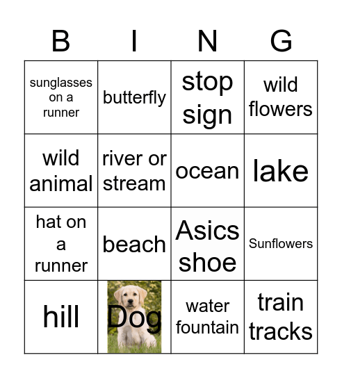 Jack's Marathon Team Bingo Card