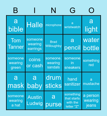 Church Bingo: cross off the things you find! Bingo Card