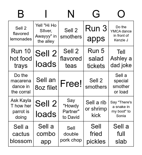 Server Bingo Card