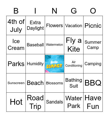 Hello Summer! Bingo Card