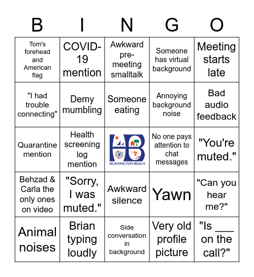 IS Meeting Bingo Card